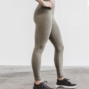 Nobull Womens Leggings 7/8 Inseam Space Dye Beige Black Workout Gym Large